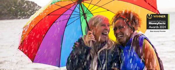 Women under umbrella